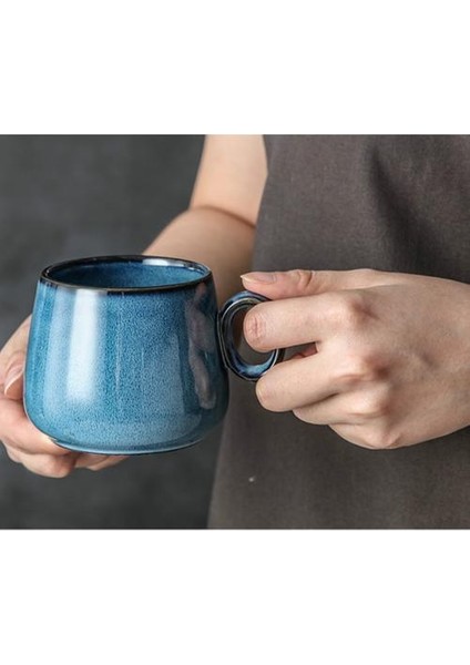 Seramik Kahve Fincanı Japon Retro Yaratıcı Seramik Su Kupası Nordic Lüks Çay Kupası Matt Porselen Çay Seti Mutfak Drinkware | Kupalar (Mavi) (Yurt Dışından) fiyatları