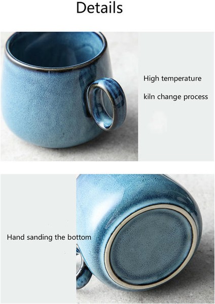 Seramik Kahve Fincanı Japon Retro Yaratıcı Seramik Su Kupası Nordic Lüks Çay Kupası Matt Porselen Çay Seti Mutfak Drinkware | Kupalar (Mavi) (Yurt Dışından) modelleri
