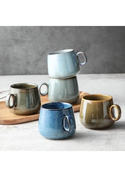 Seramik Kahve Fincanı Japon Retro Yaratıcı Seramik Su Kupası Nordic Lüks Çay Kupası Matt Porselen Çay Seti Mutfak Drinkware | Kupalar (Mavi) (Yurt Dışından) indirimleri