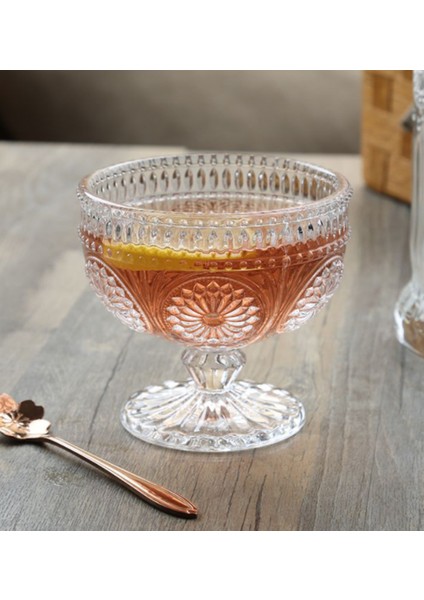 Dondurma Kase Kupası Gözlük Retro 300 ml Düğün Parti Tatlı Kaseler Içme Tifle Meyve Salatası Suyu Kokteyl Cam | Gravür (Şeffaf) (Yurt Dışından) fırsatları
