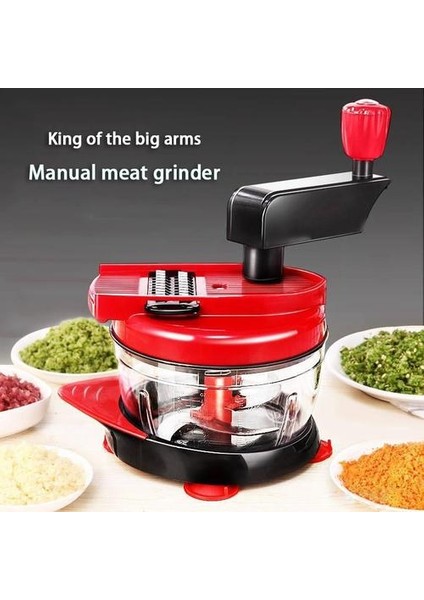 Yüksek Kapasiteli Kıyma Işlevli Grater Manuel Sebze Kesici Mutfak Kolaylık Sarımsak Basın Ev Armatürü (2500ML) (Yurt Dışından)