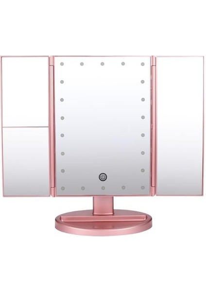 Ayna Ayna Güzellik Ayna Masaüstü USB Akıllı Dokunmatik Güzellik Ayna Katlanmış Ayna 22 LED Işık Aynası | Banyo Aynaları (Yurt Dışından)