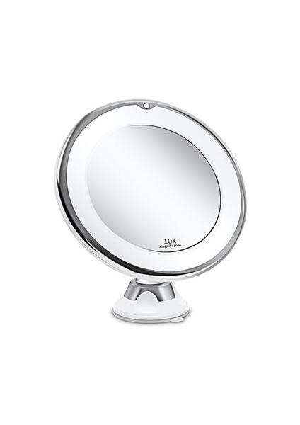 Banyo Aynası 10X Makyaj Vanity Ayna Banyoda LED Işıklı Taşınabilir El Kozmetik Büyütme Işık Aynalar | Banyo Aynaları (Yurt Dışından)