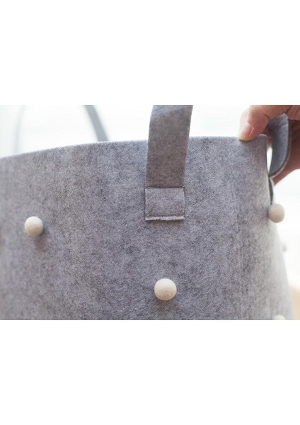 Büyük Çamaşır Hepsi Keçe Handwoven Çamaşır Sepet Kolu ile Kolu Depolama Organizatör Kutusu Çocuk Odası Oyuncak Collectio | Depolama Sepetleri (Yurt Dışından) modelleri