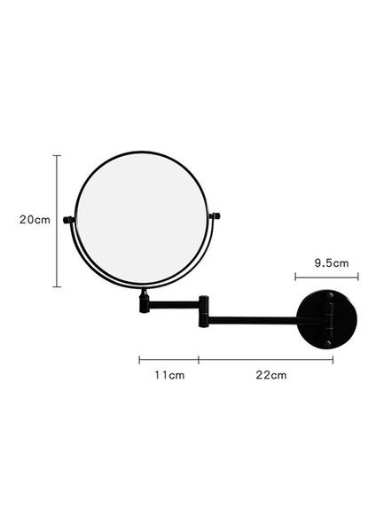 Banyo Duvara Monte Makyaj Aynası Kozmetik Aynalar Banyo Siyah Güzellik Ayna Katlanır Büyüteç Yok Delme Yüklemesi | Banyo Aynaları (Yurt Dışından)