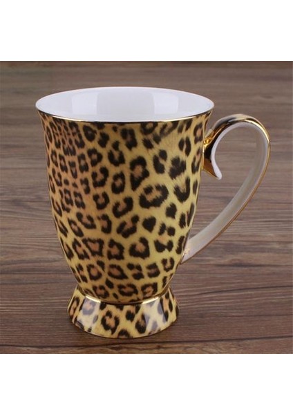300 ml Moda Seramik Kahve Kupa Doğal Porselen Handgrip Süt Leopar Kahvaltı Çay Bardağı Ofis Kahve Fincanı Su Şişesi | Kupalar (Sarı) (Yurt Dışından) fiyatları