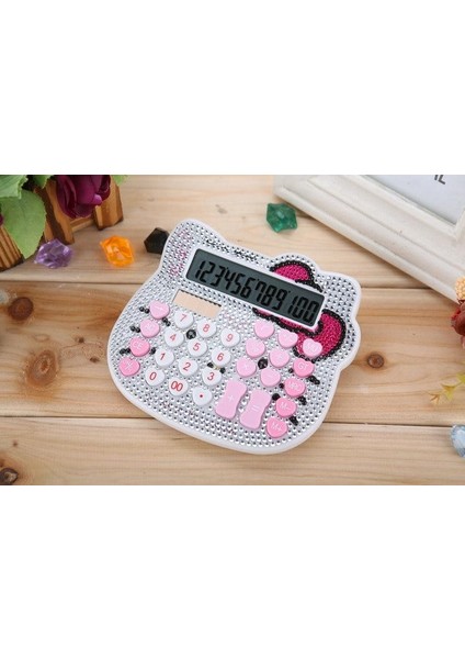 Lüks Altın Ofis Elektronik Hesap Güneş Calculdora Masaüstü Bilgisayar Rhinestone Kızlar Için Kristal Elmas Hesap Makinesi | Hesap Makineleri (Beyaz) (Yurt Dışından)