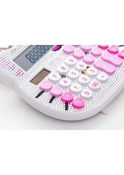 Lüks Altın Ofis Elektronik Hesap Güneş Calculdora Masaüstü Bilgisayar Rhinestone Kızlar Için Kristal Elmas Hesap Makinesi | Hesap Makineleri (Beyaz) (Yurt Dışından)
