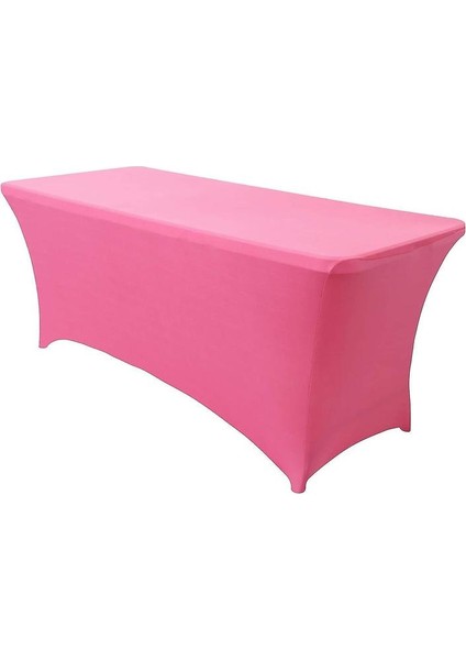 Koyu Pembe 8ft 2 Adet Spandex Donatılmış Streç Masa Örtüsü Dikdörtgen Eğitim Streç Masa Örtüsü Için Ziyafet CAI1454 (Yurt Dışından)