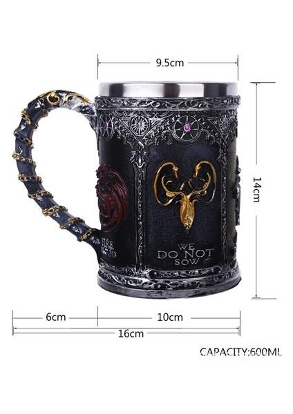 Bira Kupalar Paslanmaz Çelik Reçine Kupalar ve Kupalar Yaratıcı 3D Kahve Kupa Drinkware Mark | Kupalar (Mavi) (Yurt Dışından) fırsatları