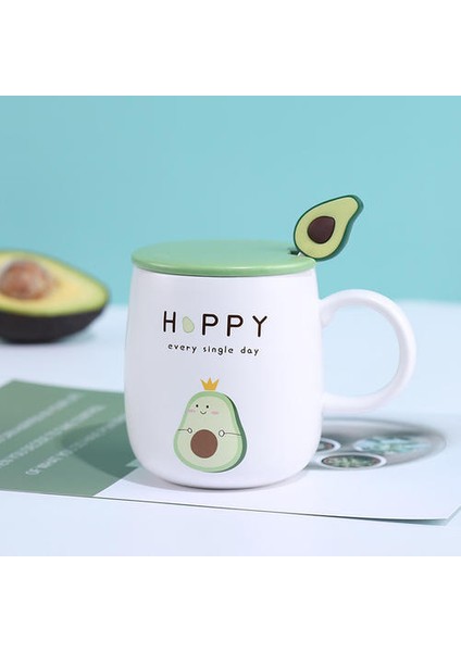 Avokado ile Kupalar Komik Kahve Fincanı Seramik Yaratıcı Renk Isıya Dayanıklı Kupa Kapaklı 400 ml Çocuk Ofis Ev Drinkware Hediye | Kupalar (Yeşil) (Yurt Dışından) fırsatları