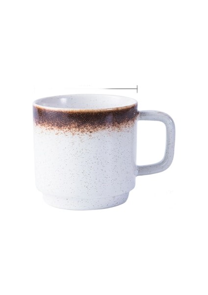Vintage Seramik Kahve Kupalar 300 ml Susam Sırlı Kupalar Kolu Ev Drinkware ile | Kupalar (Beyaz) (Yurt Dışından)