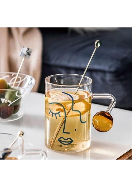 Baskılı Şeffaf Yaratıcı Isıya Dayanıklı Cam Kahve Çay Içecekler Kahvaltı Buz Bira Cam Bardak Kolu Drinkware Süt Suyu Kupa | Bira Steins (Şeffaf) (Yurt Dışından)
