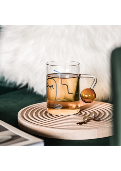 Baskılı Şeffaf Yaratıcı Isıya Dayanıklı Cam Kahve Çay Içecekler Kahvaltı Buz Bira Cam Bardak Kolu Drinkware Süt Suyu Kupa | Bira Steins (Şeffaf) (Yurt Dışından)
