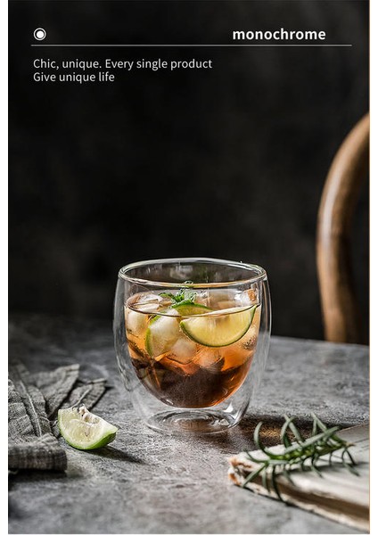 Çift Duvar Shot Cam Bardak Seti Espresso Kahve Kupalar Viski Kokteyl Bira Cam Yalıtımlı Tumbler Şeffaf Bardak Drinkware | Kupalar (Beyaz) (Yurt Dışından)