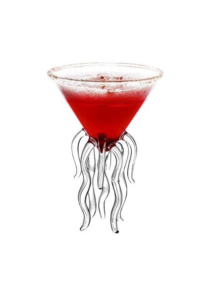 Kişilik Martini Cam Ahtapot Mini Bar Akvaryum Kokteyl Kadeh Gözlük Şampanya Coupes Kupası Şeffaf (Yurt Dışından)