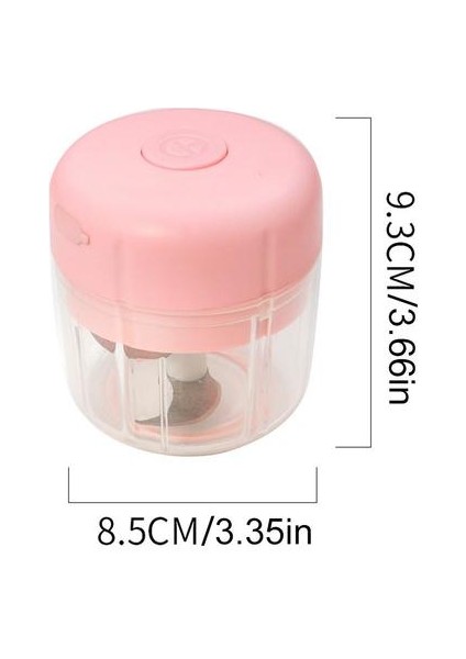 Mini Elektrikli Gıda Chopper Taşınabilir USB Et Öğütücü Sarımsak Kesici Sebze Parçalayıcı Dıcer Dıy Meyve Suyu Mutfak Aracı 250 ml (Yurt Dışından)