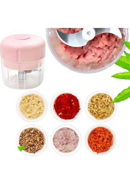 Mini Elektrikli Gıda Chopper Taşınabilir USB Et Öğütücü Sarımsak Kesici Sebze Parçalayıcı Dıcer Dıy Meyve Suyu Mutfak Aracı 250 ml (Yurt Dışından) fiyatları