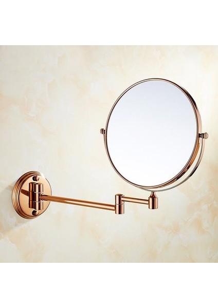 Lüks Gül Altın Uzatılabilir 8 Inç Büyüteç Banyo Aynası 360 Derece Çift Taraflı Duvara Monte Makyaj Aynası | Banyo Aynaları (Yurt Dışından)