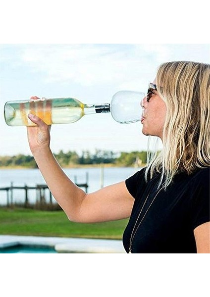 Yaratıcı Kırmızı Şarap Şampanya Cam Fincan Silikon Mühür Içecek Doğrudan Şişe Kristal Gözlük Kokteyl Kupa 260ML Goblet | Şarap Kadehleri (Yurt Dışından)