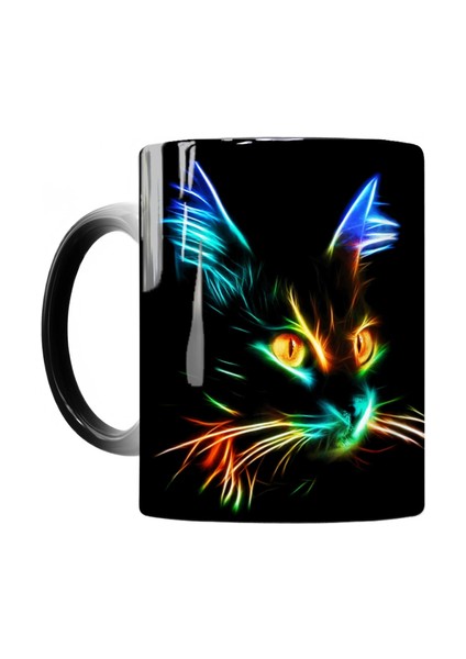 Sihirli Kedi Kahve Kupa Renk Değiştirme Kupalar Kupası 110Z Seramik Çay Süt Kupası Hediye | Kupalar (Siyah) (Yurt Dışından)