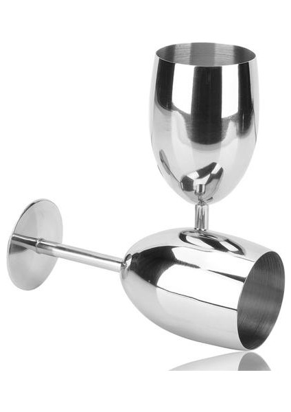 1 Adet / Grup 265 ml Paslanmaz Çelik Şarap Kupası Cam Gümüş Kadeh Meyve Suyu Içecek Metal Bardaklar Şampanya Goblet Parti Barware Mutfak Aletleri | Kokteyl Camı (Yurt Dışından)