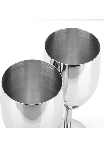 1 Adet / Grup 265 ml Paslanmaz Çelik Şarap Kupası Cam Gümüş Kadeh Meyve Suyu Içecek Metal Bardaklar Şampanya Goblet Parti Barware Mutfak Aletleri | Kokteyl Camı (Yurt Dışından)