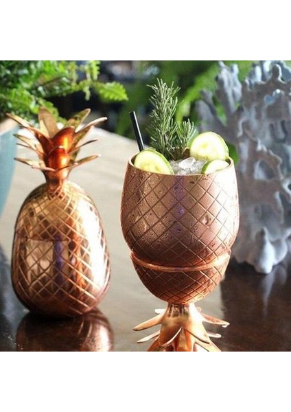 Ananas Tumbler Çelik Gümüş Gül Gül Altın Kokteyl Suyu Içme Kupaları Kupalar Bar Özel Içme Eşyaları | Kokteyl Camı (Yurt Dışından)