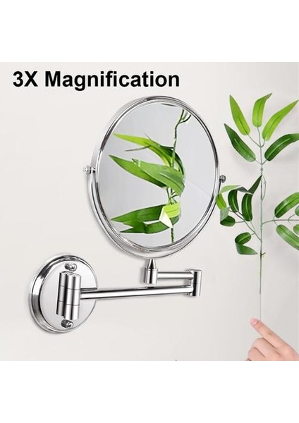 8 Inç Banyo Makyaj Aynası Katlanır Makyaj 3x Büyüteç Duvara Monte Çift Taraflı Yuvarlak Yatak Odası Dönebilen Çerçeveli Aynalar | Banyo Aynaları (Yurt Dışından) fırsatları