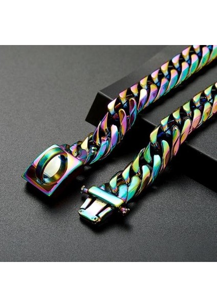 Köpek Zinciri Yaka Paslanmaz Çelik 18 K Altın Kolye 16MM Ağır Chooke Yaka Küba Takı Aksesuarları Yaka Büyük Köpekler Için | Tasmalar (Renkli) (Yurt Dışından) fiyatları
