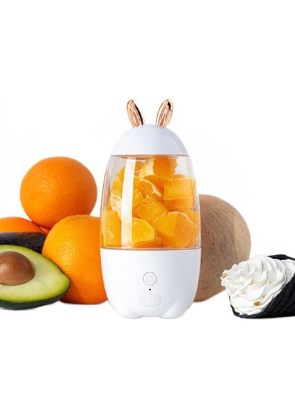 Taşınabilir Elektrik Sıkacağı Ev Sıkacağı Fincan Blender Meyve USB Şarj Mini Smoothie Blender Sıkacağı Tavşan Şekli | Sıkacaklar (Beyaz) (Yurt Dışından)