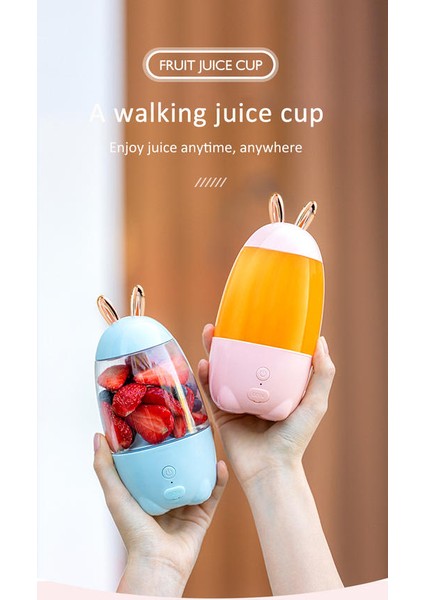 Taşınabilir Elektrik Sıkacağı Ev Sıkacağı Fincan Blender Meyve USB Şarj Mini Smoothie Blender Sıkacağı Tavşan Şekli | Sıkacaklar (Beyaz) (Yurt Dışından)