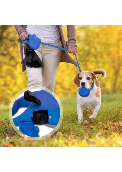 Çok Işlevli Küçük Pet Köpek Tasma Halat Dahili Su Şişesi Kase Atık Çanta Dağıtıcı 3 In 1 Retrattable | Tasmalar (Yurt Dışından)