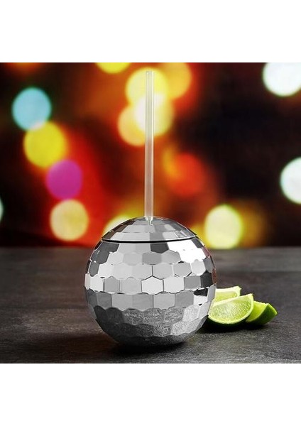 Parlak Simli Disko Topu Kokteyl Hasır Fincan Gece Kulübü Tipsy Parti Şarap Cam Taşınabilir (Yurt Dışından)