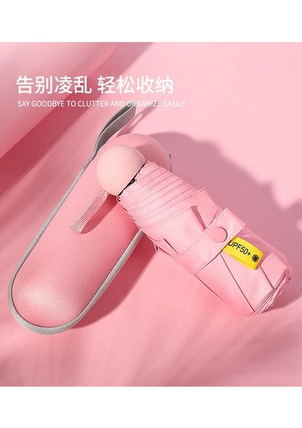 Kapsül Şemsiye Mini Güneş Şemsiye Güneş Koruyucu Ultra Hafif Anti Ultraviyole Küçük Cep Katlanır Şemsiye (Mavi) (Yurt Dışından) fiyatları