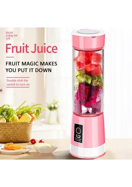 Taşınabilir Mikser Elektrikli Meyve Sıkacağı El Smoothie Maker Karıştırma Şarj Edilebilir Mini Gıda Işlemci Suyu Kupası (Yurt Dışından)