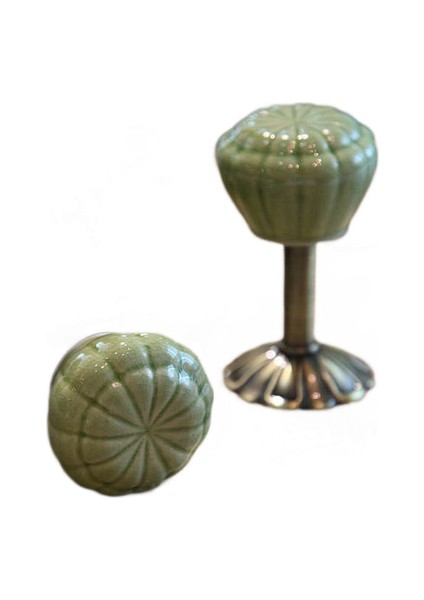1 Çift Vintage Kabak Dekoratif Kanca Seramik Duvar Kancaları Yeşil Ceket Askıları Rustik Kanca Seramik Perde Kravat Sırtları Kanca | Robe Hooks (Yurt Dışından)