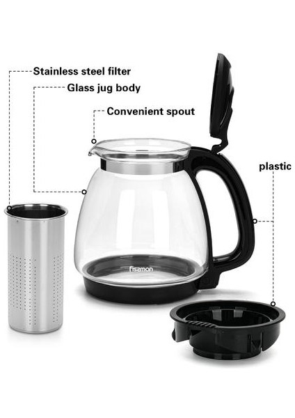 2000ML Borosilikat Cam Çaydanlık Paslanmaz Çelik Filtre Isıya Dayanıklı Oolong Çay Potu | Çaydanlıklar (Yurt Dışından)
