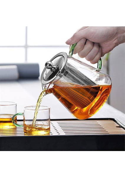 1 Adet 550 Mlthickened Cam Çaydanlık Isıya Dayanıklı Borosilikat Cam Çiçek Çay Potu Paslanmaz Çelik Filtre ile Su Isıtıcısı Cam Sürahi | Sürahi (Yurt Dışından)