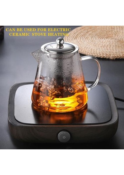 Borosilikat Temizle Cam Çaydanlık Yüksek Sıcaklığa Dayanıklı Paslanmaz Çelik Demlik Filtresi Çay Kettle | Çaydanlıklar (A682 Çaydanlık 450ML) (Yurt Dışından)