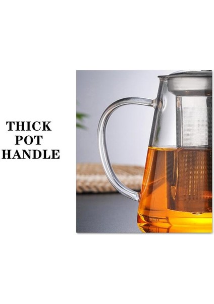 Borosilikat Temizle Cam Çaydanlık Yüksek Sıcaklığa Dayanıklı Paslanmaz Çelik Demlik Filtresi Çay Kettle | Çaydanlıklar (A682 Çaydanlık 450ML) (Yurt Dışından)