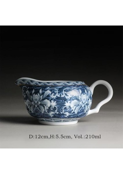 Çin Teaset Çay Sürahi Çay Sürahisi Jingdezhen Mavi ve Beyaz Porselen Çay Bardağı Seramik Frothing Süt Kupası Kahve Latte Pot | Sürahi (Yurt Dışından)