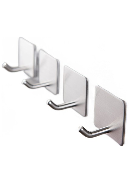 4 Adet Paslanmaz Çelik Duvar Kancası Banyo Askı Ceket Mutfak Giysileri Için Havlu Kanca Anahtarlık Kendinden Yapışkanlı Duvar Kapı | Robe Hooks (Yurt Dışından)