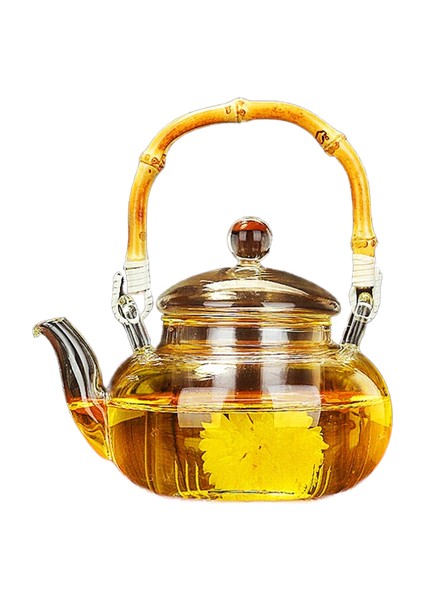 Sıcak Drinkware 600 ml Çay Seti Borosilikat Cam Uygun Isıtmalı Çaydanlık Şeffaf Ofis Çiçek Çay Pot | Pot Şeffaf | Pot Çaydanlık Cam Çaydanlık (Yurt Dışından)