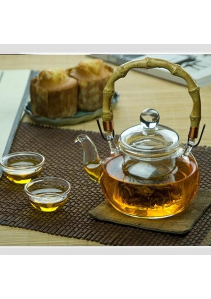 Sıcak Drinkware 600 ml Çay Seti Borosilikat Cam Uygun Isıtmalı Çaydanlık Şeffaf Ofis Çiçek Çay Pot | Pot Şeffaf | Pot Çaydanlık Cam Çaydanlık (Yurt Dışından)