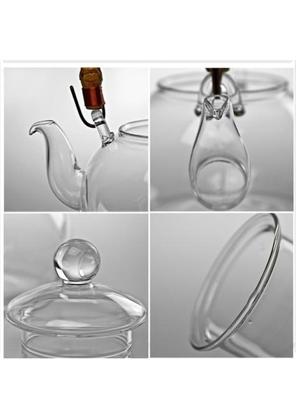 Sıcak Drinkware 600 ml Çay Seti Borosilikat Cam Uygun Isıtmalı Çaydanlık Şeffaf Ofis Çiçek Çay Pot | Pot Şeffaf | Pot Çaydanlık Cam Çaydanlık (Yurt Dışından)