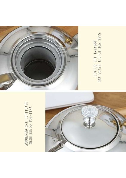 Çaydanlık 2l Gümüş Renkler Filtre ile Paslanmaz Çelik Çaydanlık Modern Ev Otel Coffee Restoran Gümüş Çay Su Isıtıcısı | Çaydanlıklar (2l Gümüş) (Yurt Dışından)