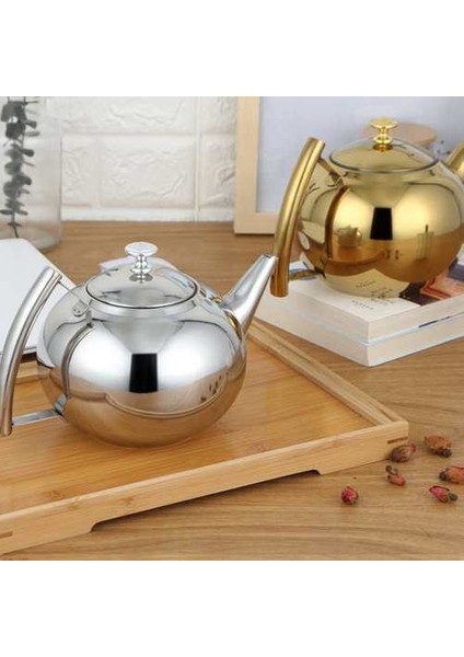 Çaydanlık 2l Gümüş Renkler Filtre ile Paslanmaz Çelik Çaydanlık Modern Ev Otel Coffee Restoran Gümüş Çay Su Isıtıcısı | Çaydanlıklar (2l Gümüş) (Yurt Dışından)