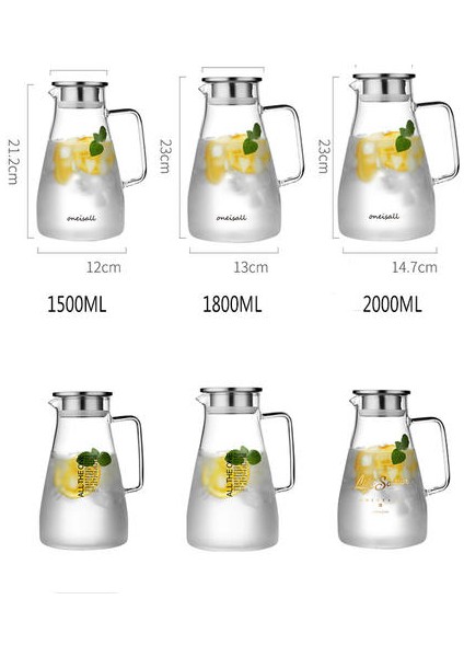 1 Adet 1800 ml Borosilikat Cam Sürahi Su Isıtıcısı Isıya Dayanıklı Suyu Konteyner Paslanmaz Çelik Kapak Filtresi Bpa Ücretsiz 1.8l | Sürahi (Yurt Dışından)