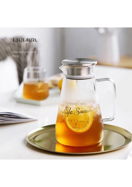 1 Adet 1800 ml Borosilikat Cam Sürahi Su Isıtıcısı Isıya Dayanıklı Suyu Konteyner Paslanmaz Çelik Kapak Filtresi Bpa Ücretsiz 1.8l | Sürahi (Yurt Dışından)